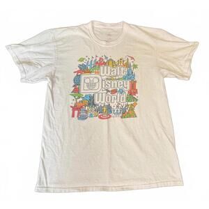 Walt Disney World Graphic T-Shirt Large White